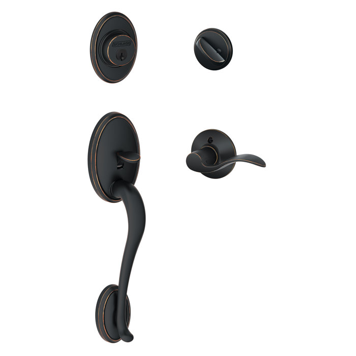 Schlage Wakefield Handleset with Deadbolt and Accent Door Lever and